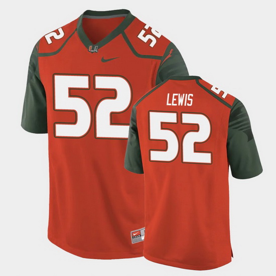 Men Miami Hurricanes Ray Lewis Replica Orange College Football Jersey