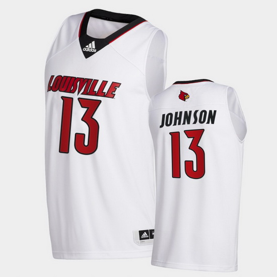 Men Louisville Cardinals David Johnson College Basketball White 