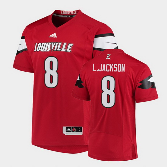 Men Louisville Cardinals Lamar Jackson College Football Red Jersey