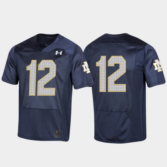 Men Notre Dame Fighting Irish 12 Navy 150Th Anniversary College Football Jersey