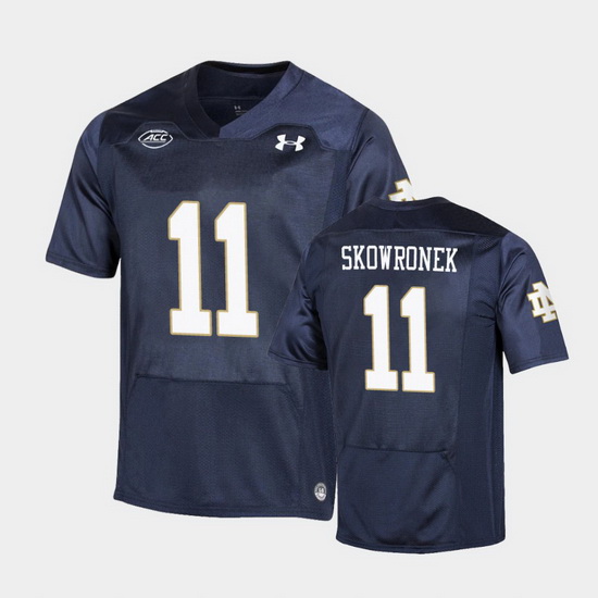 Men Notre Dame Fighting Irish Ben Skowronek Replica Navy College Football Playoff Jersey