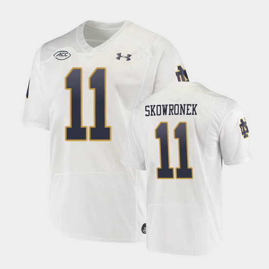 Men Notre Dame Fighting Irish Ben Skowronek Replica White College Football Playoff Jersey