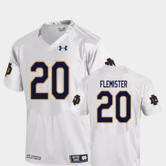 Men Notre Dame Fighting Irish C'Bo Flemister 20 White College Football Replica Jersey