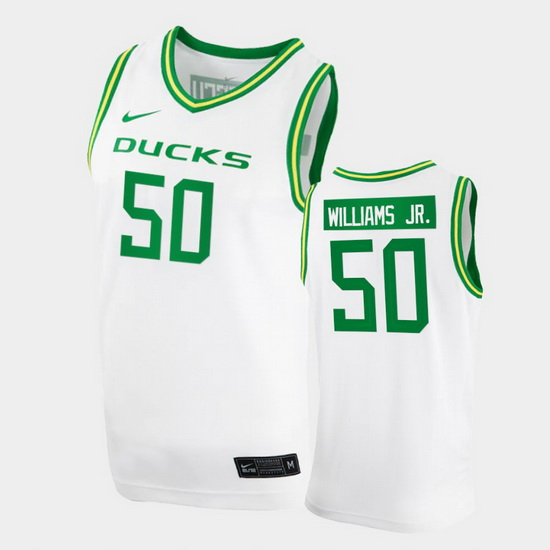 Men Oregon Ducks Eric Williams Jr. College Basketball White Repl