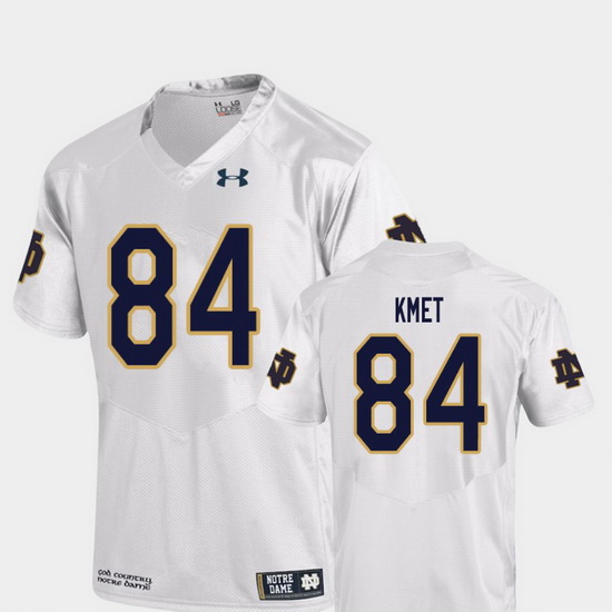 Men Notre Dame Fighting Irish Cole Kmet 84 White College Football Replica Jersey