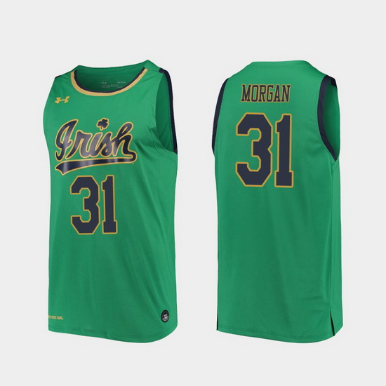 Men Notre Dame Fighting Irish Elijah Morgan Replica Kelly Green College Basketball 2019 20 Jersey