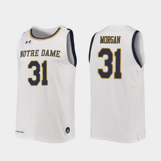 Men Notre Dame Fighting Irish Elijah Morgan Replica White Colleg