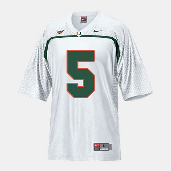 Men Miami Hurricanes Andre Johnson College Football White Jersey