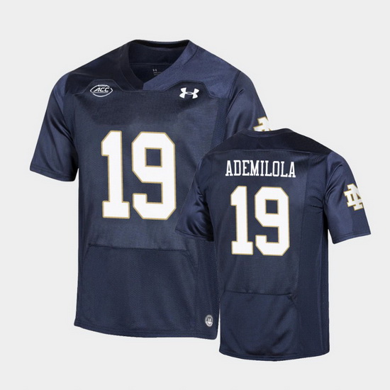 Men Notre Dame Fighting Irish Justin Ademilola Replica Navy Coll