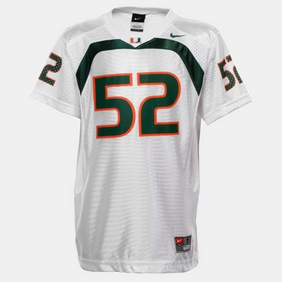 Men Miami Hurricanes Ray Lewis College Football White Jersey