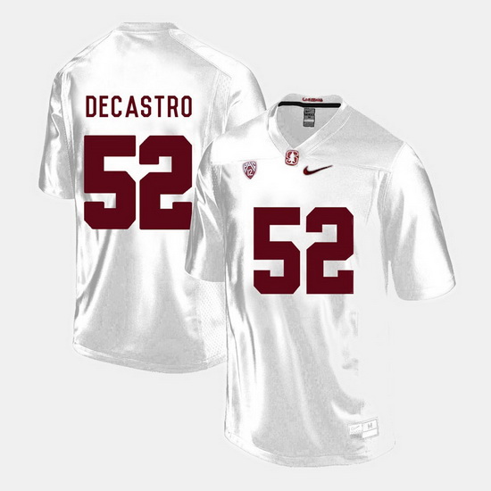 Men Stanford Cardinal David Decastro College Football White Jersey