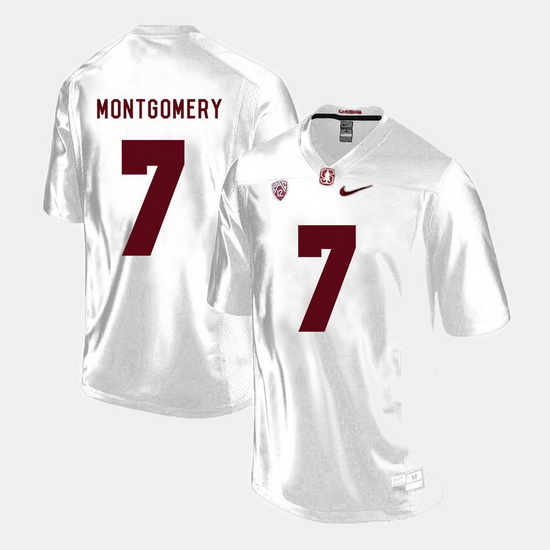 Men Stanford Cardinal Ty Montgomery College Football White Jersey