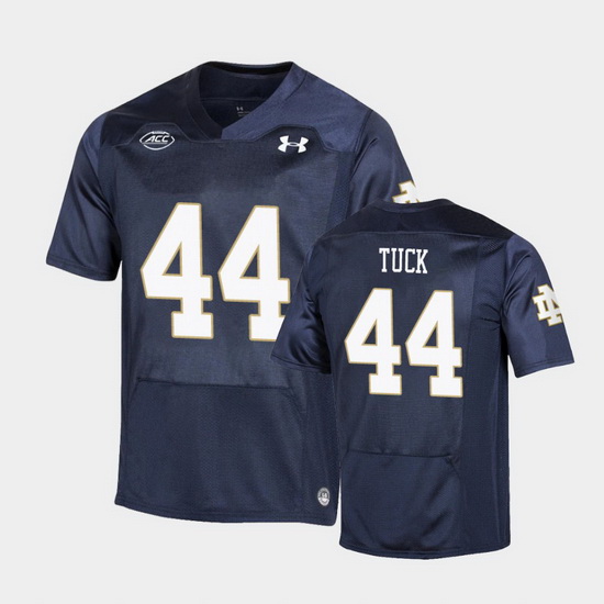 Men Notre Dame Fighting Irish Justin Tuck Replica Navy College Football Playoff Jersey