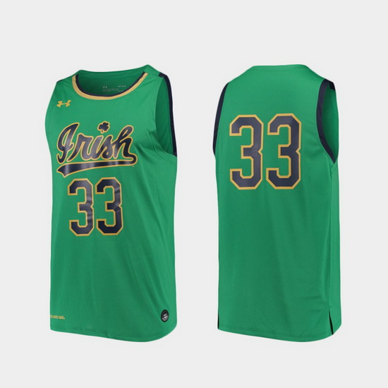 Men Notre Dame Fighting Irish Kelly Green Replica College Basketball Under Armour Jersey