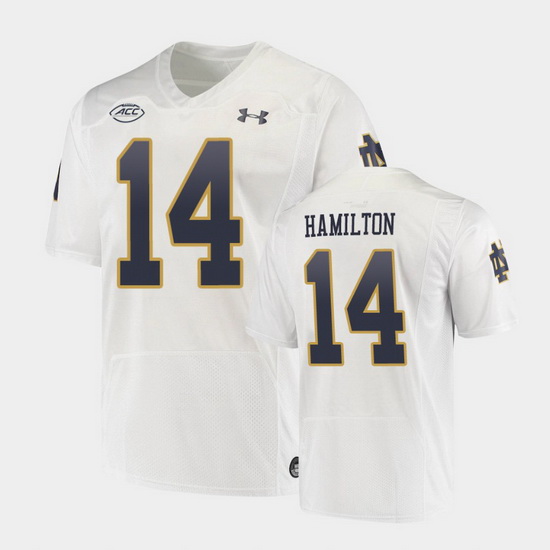 Men Notre Dame Fighting Irish Kyle Hamilton Replica White College Football Playoff Jersey