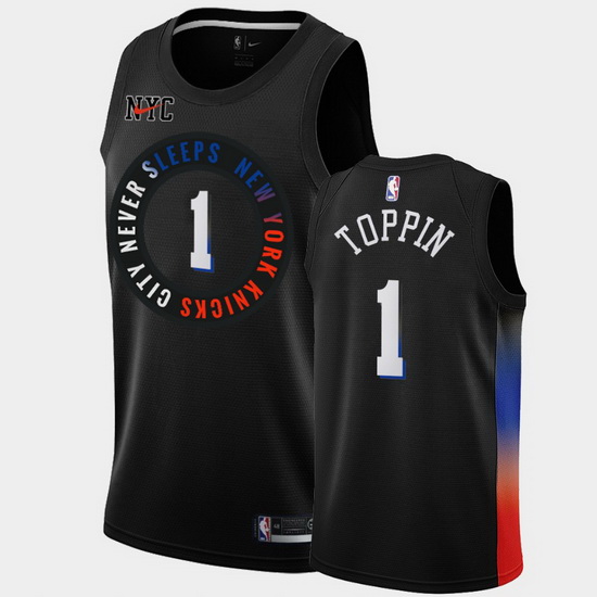 Men Obi Toppin 2020 Nba Draft Black City Jersey