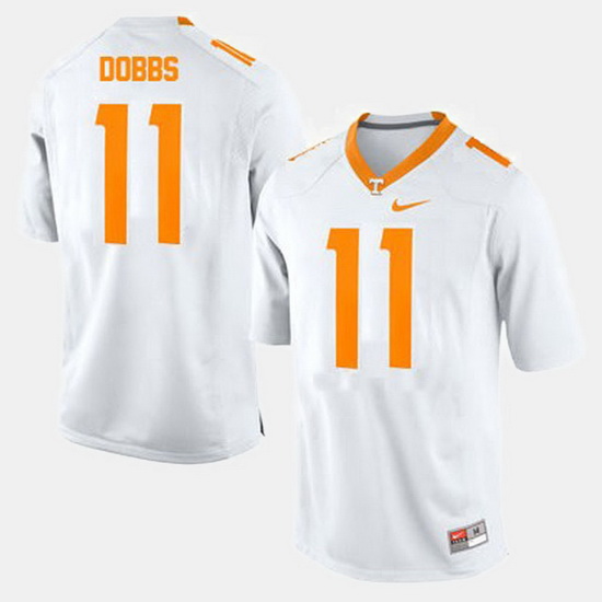 Men Tennessee Volunteers Joshua Dobbs College Football White Jersey