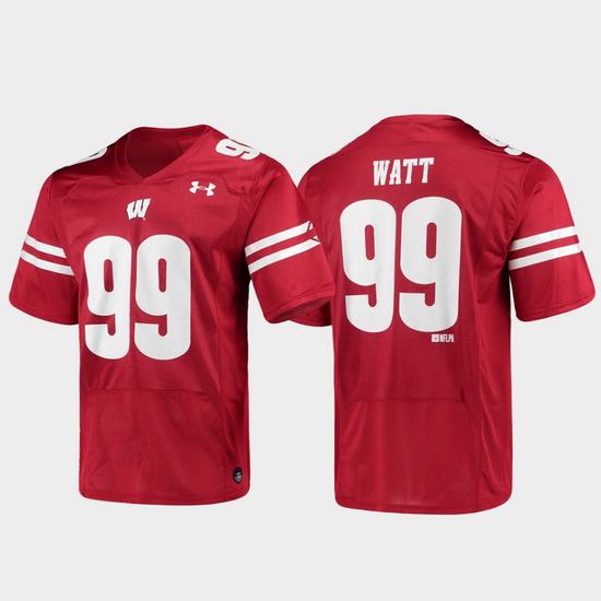 Men Wisconsin Badgers J.J. Watt 99 Red Replica Alumni Football Jersey