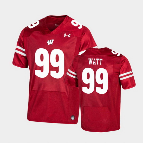 Men Wisconsin Badgers J.J. Watt Premier Red Football Jersey