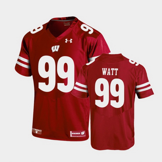 Men Wisconsin Badgers J.J. Watt Replica Red Football Jersey