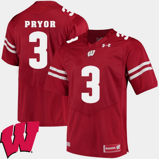 Men Wisconsin Badgers Kendric Pryor Red Alumni Football Game Ncaa 2018 Jersey