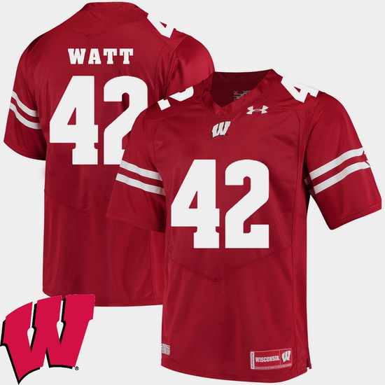 Men Wisconsin Badgers T.J. Watt Red Alumni Football Game Ncaa 2018 Jersey