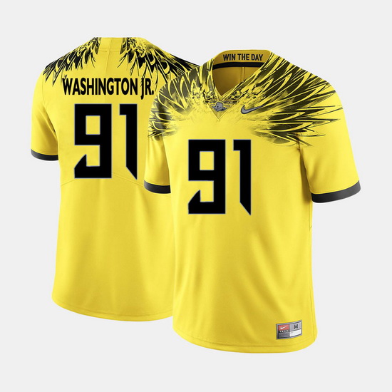 Men Oregon Ducks Tony Washington Jr. College Football Yellow Jersey