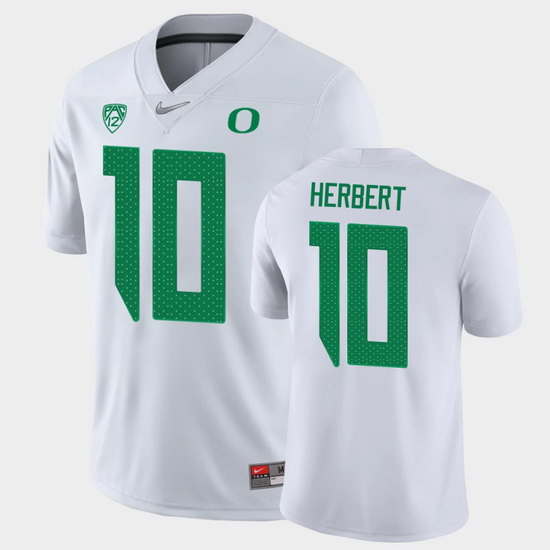 Men Oregon Ducks Justin Herbert Game White College Football Jersey