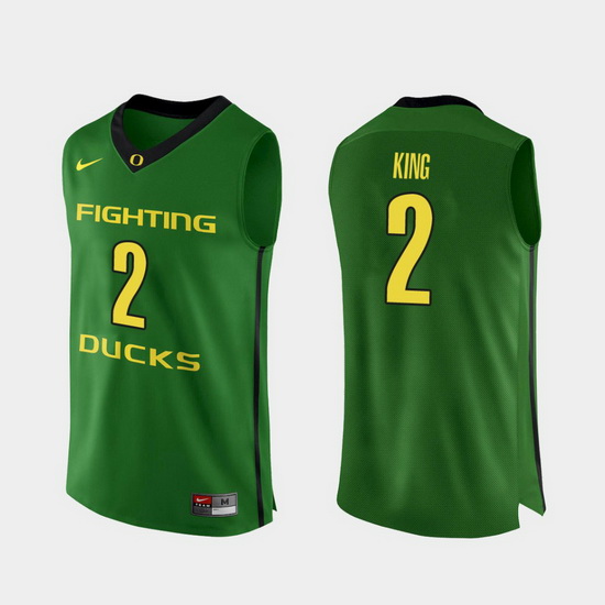 Men Oregon Ducks Louis King Apple Green Authentic College Basketball Jersey