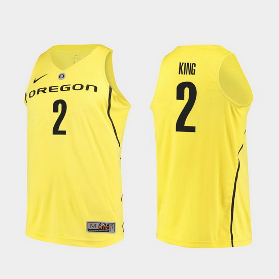 Men Oregon Ducks Louis King Yellow Authentic College Basketball Jersey