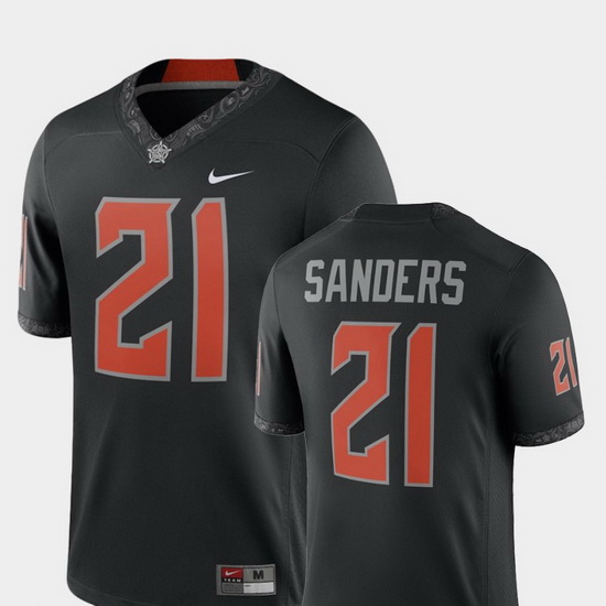 Men Oklahoma State Cowboys And Cowgirls Barry Sanders Black Alumni Football Game Player Jersey