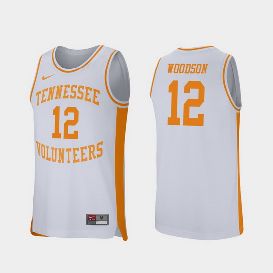 Men Tennessee Volunteers Brad Woodson White Retro Performance College Basketball Jersey