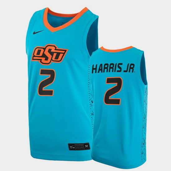 Men Oklahoma State Cowboys Chris Harris Jr. College Basketball Blue Jersey