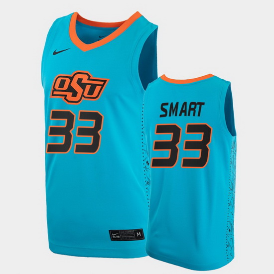 Men Oklahoma State Cowboys Marcus Smart College Basketball Blue Jersey