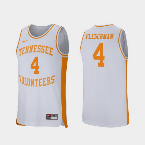 Men Tennessee Volunteers Jacob Fleschman White Retro Performance College Basketball Jersey