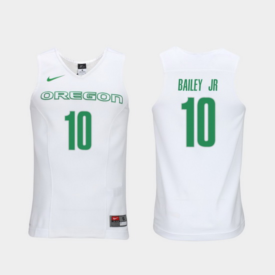 Men Oregon Ducks Victor Bailey Jr. White Elite Authentic Performance College Basketball Jersey