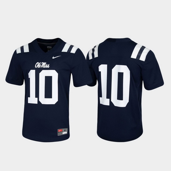 Men Ole Miss Rebels 10 Navy Untouchable Game Jersey