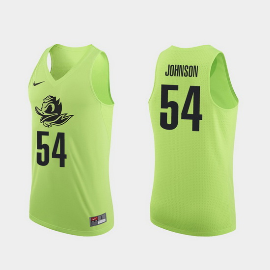 Men Oregon Ducks Will Johnson Apple Green Authentic College Basketball Jersey 0A