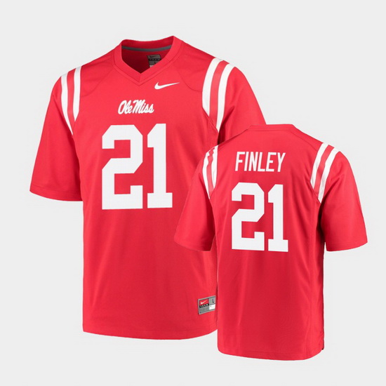 Men Ole Miss Rebels A.J. Finley College Football Red Game Jersey