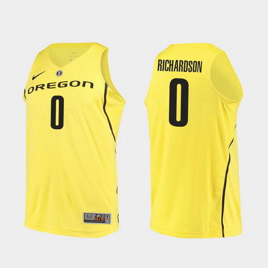 Men Oregon Ducks Will Richardson Yellow Authentic College Basketball Jersey