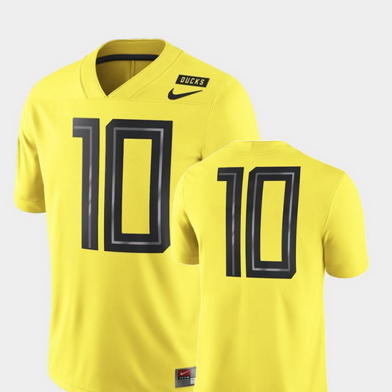 Men Oregon Ducks 10 Yellow Nike 2018 Mighty Oregon Football Game Jersey