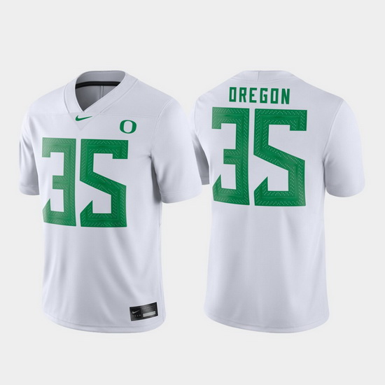 Men Oregon Ducks 35 White Game Football Jersey