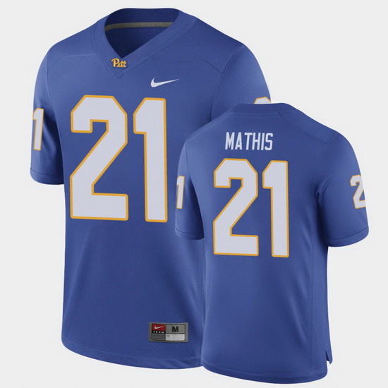 Men Pitt Panthers Damarri Mathis Game Royal Football Jersey