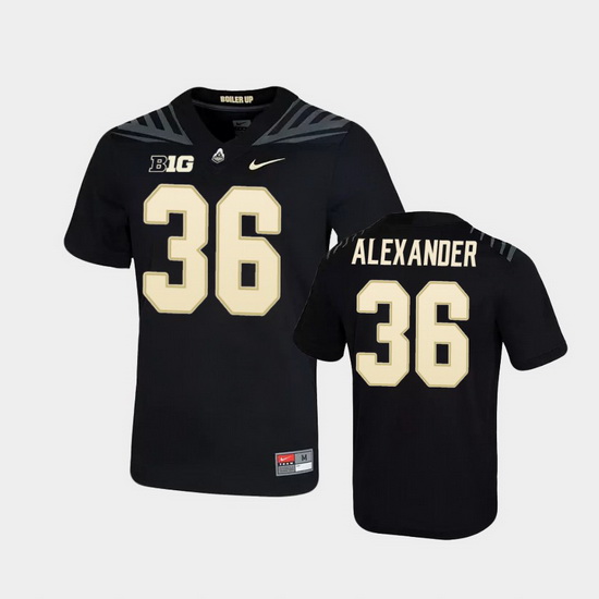 Men Purdue Boilermakers Jaylan Alexander Game Football Black Jersey