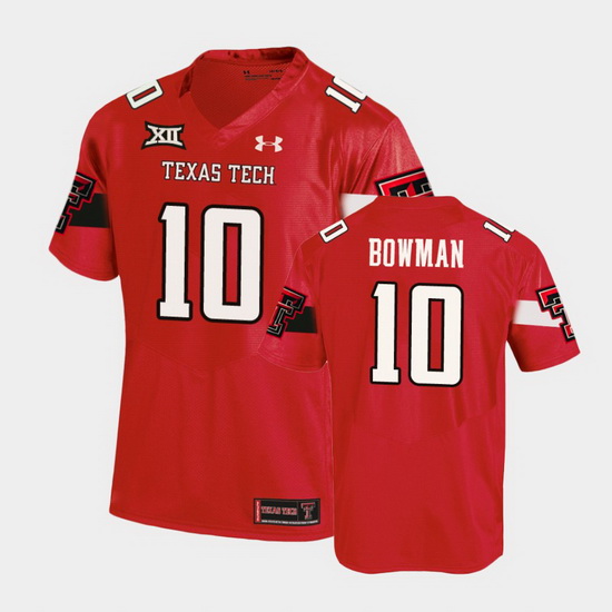 Men Texas Tech Red Raiders Alan Bowman Replica Red Football Team