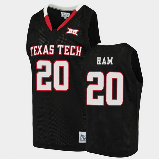 Men Texas Tech Red Raiders Darvin Ham Alumni Black Basketball Je