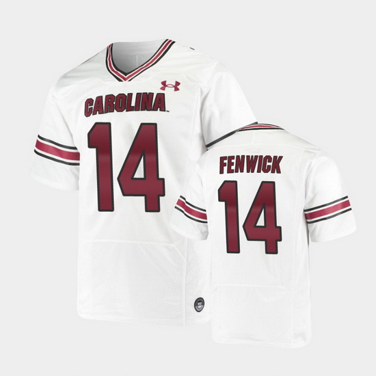 Men South Carolina Gamecocks Deshaun Fenwick Replica White Premiere Football Jersey