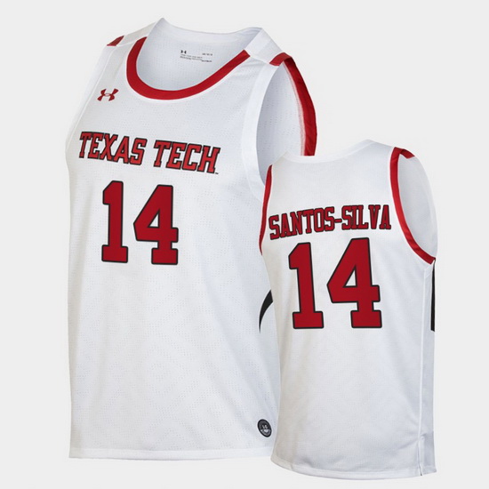 Men Texas Tech Red Raiders Marcus Santos Silva Replica White Bas