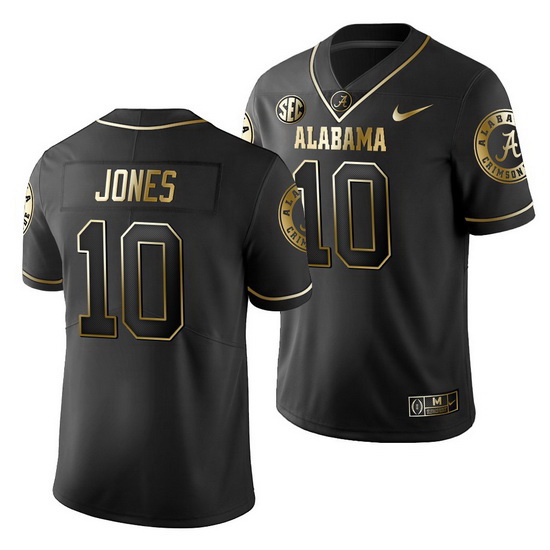 Alabama Crimson Tide Mac Jones Black Golden Edition Men'S Jersey