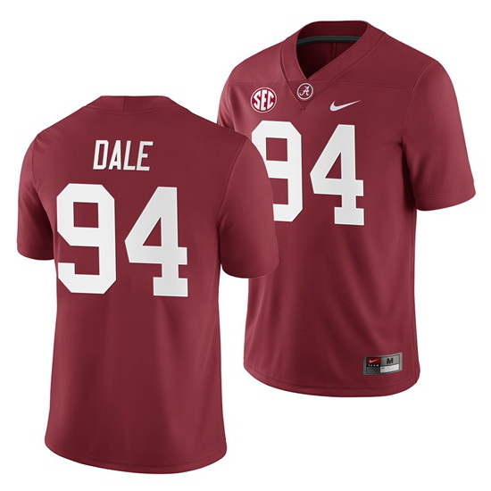 Alabama Crimson Tide D.J. Dale Crimson 2019 Home Game Jersey NCAA Football